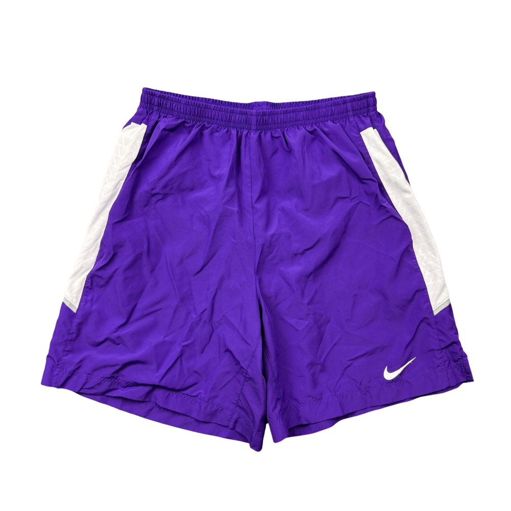 Nike Dri-FIT Mens Large Running Shorts Purple White 6" Active Athletic Gym